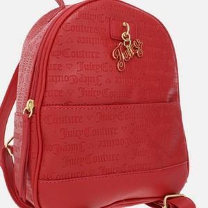 COPY - JUICY COUTURE RED EMBOSSED FAUX LEATHER ADJUSTABLE BACKBACK (MEDIUM) ⚘⚘⚘…